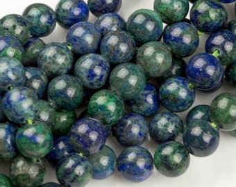 Chrysocolle de haute qualité en perles rondes de 6 mm, 8 mm, 10 mm, 12 mm, 14 mm - 16 pouces sur fil de qualité AAA lisses