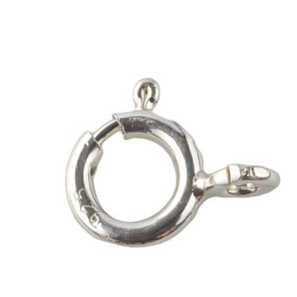 Sterling Silver Spring Ring Clasp- Open- Sterling Silver 925