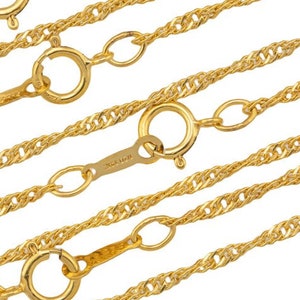 14K GOLD FILLED Necklace Singapore  Chain Made in USA Wholesale Delicate Everyday Chain w/ Spring Clasp High Quality Permanent Jewelry Chain