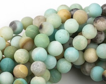 4MM Amazonite Gemstone Blue Brown Round Loose Beads 15.5 inch Full Strand 90182422-395