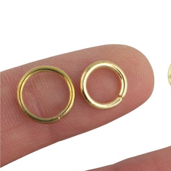 1.2mm Thickness Jump Ring- 10mm and 12mm- 14kt Golden color- Gold Plated Jump Ring- Basic Sizing- Brassy Color