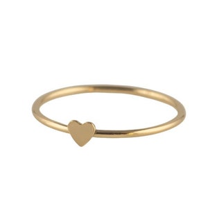 Heart Gold filled stapelring, 14k gold filled ring, gemaakt in de VS, dunne gouden ring, 14k gouden ring, eenvoudige gouden ring, gouden ring stapelen