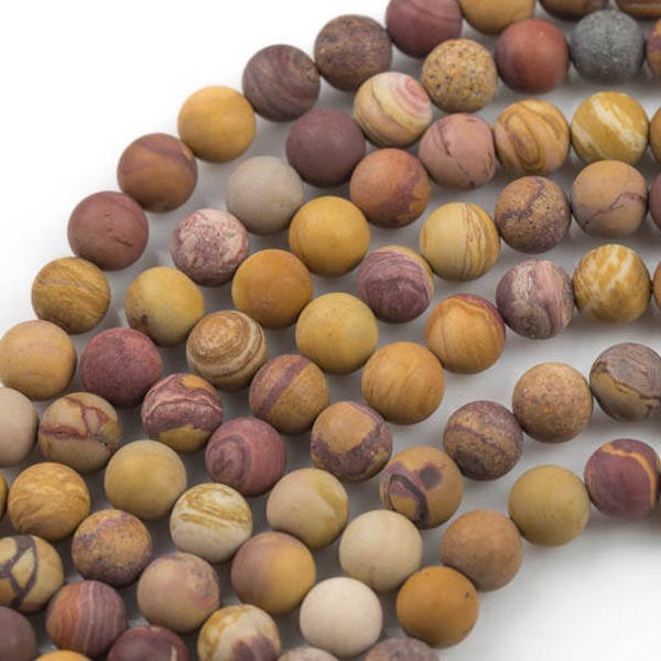 Natural Sunset Mookaite Jasper- Matte Round sizes.  4mm, 6mm, 8mm, 10mm, 12mm, 14mm- Full 15.5 Inch Strand AAA Quality AAA Quality