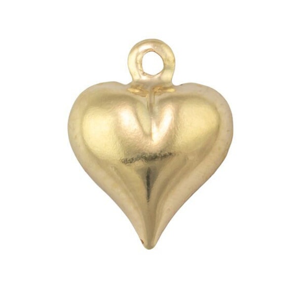 Gold Filled Heart Charm- 14/20 Gold Filled- USA Product-10mm- 1 piece per order