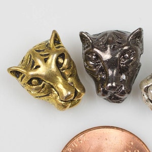 Panther Head / Black Panther Leopard Head Beads 12*13mm Bead Pewter Gold, silver, rose gold, or gunmetal, all colors.