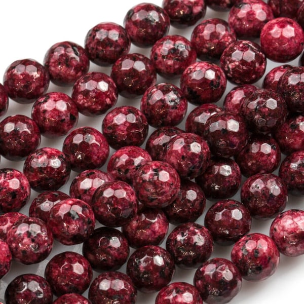 Gorgeous Aggie Maroon Jade, High Quality in Faceted Round- 6mm, 8mm, 10mm, 12mm -Full Strand 15.5 inch Strand, AAA Quality AAA Quality
