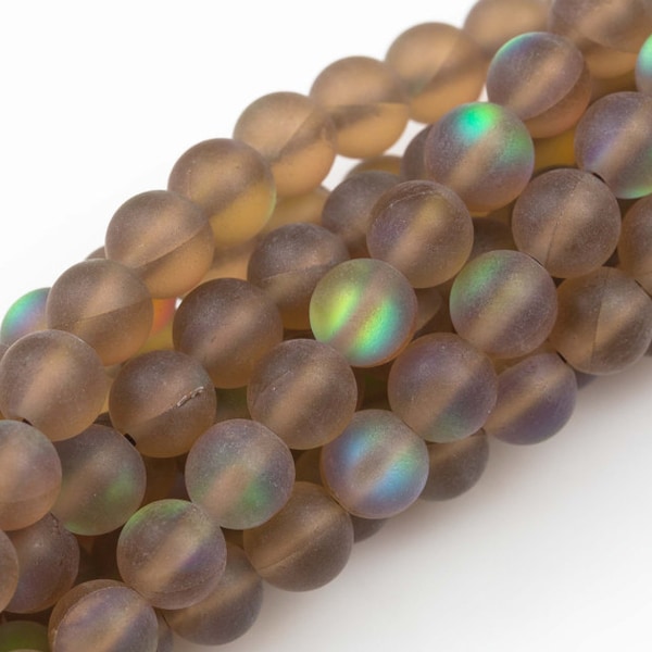 Gorgeous Brown Spectrolite Quartz Matt, High Quality in Round,-Full Strand 15.5 inch Strand, 4mm, 6mm, 8mm, 12mm, or 14mm Beads