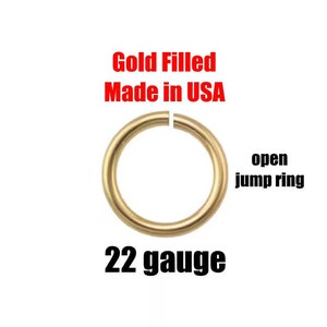 USA Gold Filled Jump Ring 22GA Open 22 Gauge - 14/20 Gold FIlled- USA Made- Click and Lock Design- Perfect for Permanent Jewelry Jump Ring