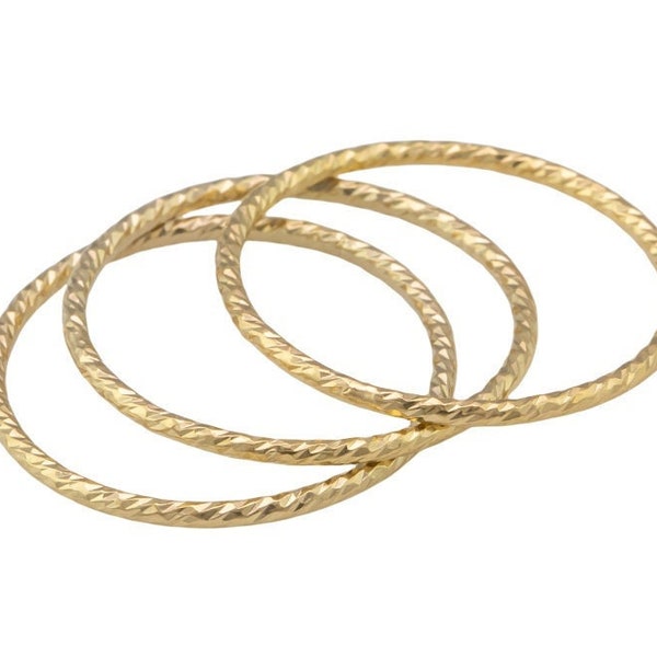 Gold Sparkle Gold Filled Stack Ring, 14k Gold Filled Ring, Made in USA, Thin Gold Ring, 14k Gold Ring,Simple Gold Ring,Stack Gold Ring