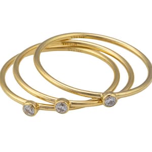 Minimalistischer Geburtsstein Ring - Gold Filled Stack Ring, 14k Gold Filled Ring, Hergestellt in den USA, Dünner Goldring, 14k Goldring, Schlichter Goldring