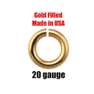 Argola de salto com preenchimento de ouro dos EUA 20GA aberta calibre 20 - 14/20 ouro preenchido EUA design de clique e trava perfeito para trabalhos finos Argolas de salto de 3 mm 4 mm 5 mm