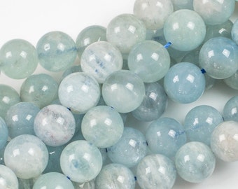 Natural Faceted Aquamarine Round Beads,Aquamarine Beads,4mm 6mm 8mm 10mm Natural Faceted Aquamarine Beads,one strand 15