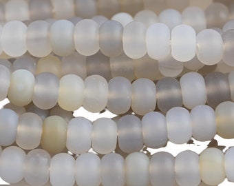 Natural Matt Banded Gray Agate, High Quality in Matt Roundel, 6mm, 8mm, 10mm Gemstone Beads