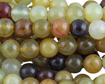 Flower Jade Beads 4mm 6mm 8mm 10mm Round Beads 15.5" Strand Gemstone Beads