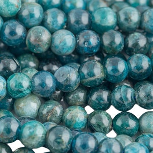 Natural Apatite  Round sizes 4mm, 6mm, 8mm, 10mm, 12mm, 14mm- Full 15.5 Inch strand AAA Quality Smooth Gemstone Beads