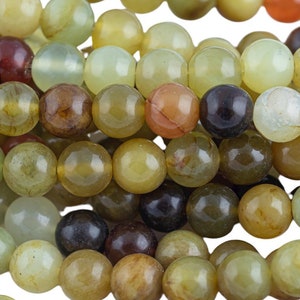 Flower Jade Beads 4mm 6mm 8mm 10mm Round Beads 15.5" Strand Gemstone Beads