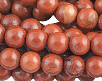 Natural Red Jasper, High Quality in  Round,-Full Strand 15.5 inch Strand, 4mm, 6mm, 8mm, 12mm, or 14mm Beads-  Smooth Gemstone Beads