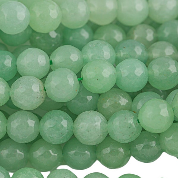 Natural Green Aventurine Beads, High Quality in Faceted Round- 4mm, 6mm, 8mm, 10mm, 12mm- in Full 15.5 Inch strand Gemstone Beads