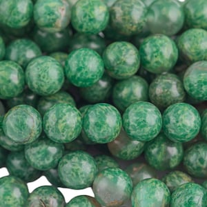 Natural Rare  African Green Jade Beads 4mm 6mm 8mm 10mm Round Beads 15.5" Strand Gemstone Beads