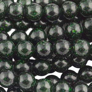 Green Goldstone Sandstone Grade AAA Round  Beads. Full 15.5 Inch strand 4mm, 6mm, 8mm, 10mm, or 12mm AAA Quality  Smooth