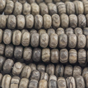 Natural Brown Jasper, High Quality in Faceted Roundel- 8mm Gemstone Beads