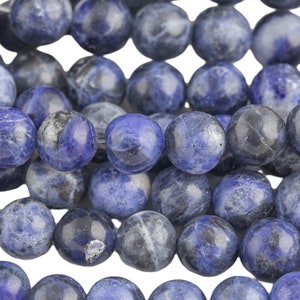 Natural Sodalite Beads AAA Quality, High Quality in  Round- 4mm, 6mm, 8mm, 10mm, 12mm- Full 15.5 Inch Strand-   Smooth Gemstone Beads