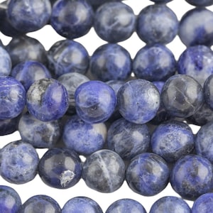 Natural Sodalite Beads AAA Quality, High Quality in  Round- 4mm, 6mm, 8mm, 10mm, 12mm- Full 15.5 Inch Strand-   Smooth Gemstone Beads