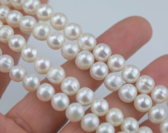 8-9mm Water White pink purple Freshwater Cultured Pearl Loose Beads 13/" T9978