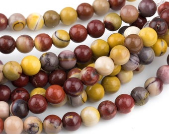 2.5mm hole Mookaite Large Hole Polished 8mm Round Beads 8 strand