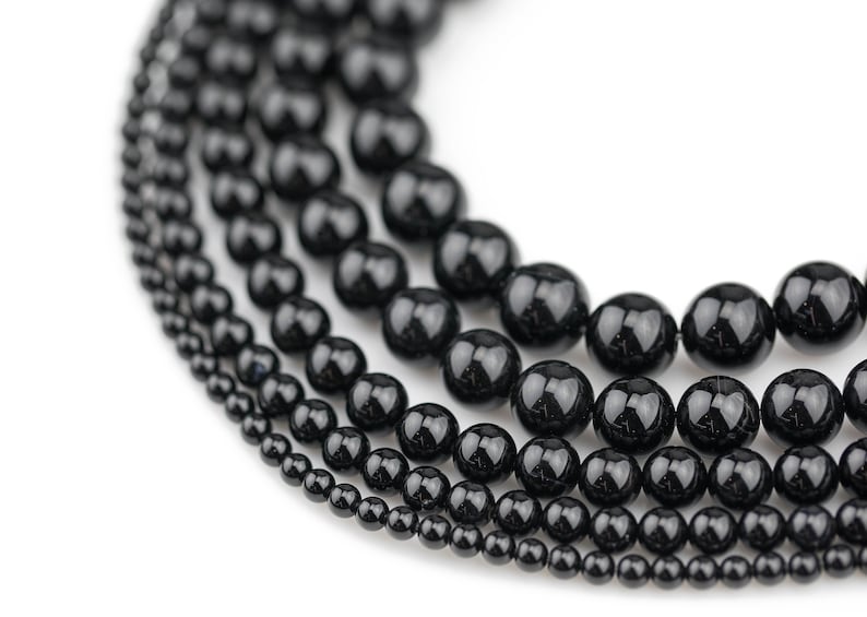 Onyx beads AAA grade black round beads, 3mm 4mm 6mm 8mm 10mm 12mm 14mm 16mm gem stone beads strand, genuine loose stone beads Full 15.5 image 7
