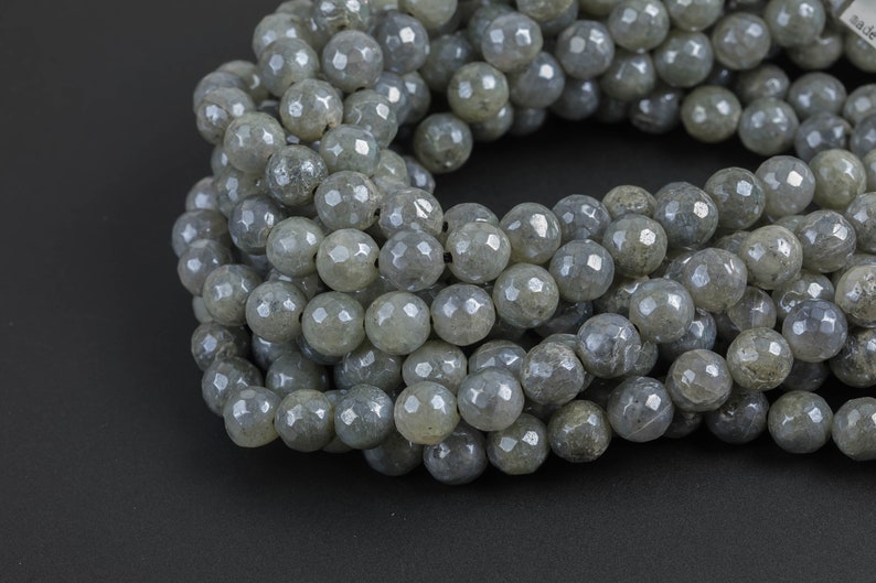Natural Mystic Labradorite, High Quality in Faceted Round 4mm, 6mm, 8mm, 10mm, 12mm, 14mm AAA Quality Gemstone Beads image 6