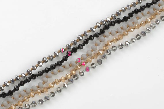 Skinny Hand Knotted 36 4mm Genuine Stone Necklaces