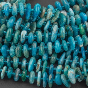 Natural Apatite Smooth Freeform Roundel Chip Beads 15.5&quot; Strand