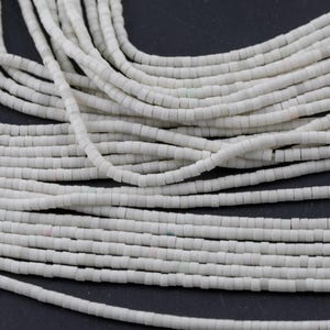 White Jasper Heishi Discs Beads 1.5x2mm15.5&quot; Strand- Extra Fine