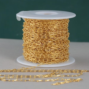 Gold Filled 2.5mm Paperclip Textured Chain, Wholesale, USA Made, Chain by foot