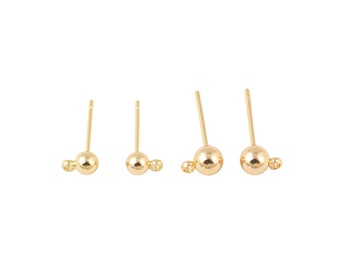 Gold Filled Coin Ball Stud Finding - 14/20 Gold Filled- USA Product- 4mm or 5mm 1 pair per order