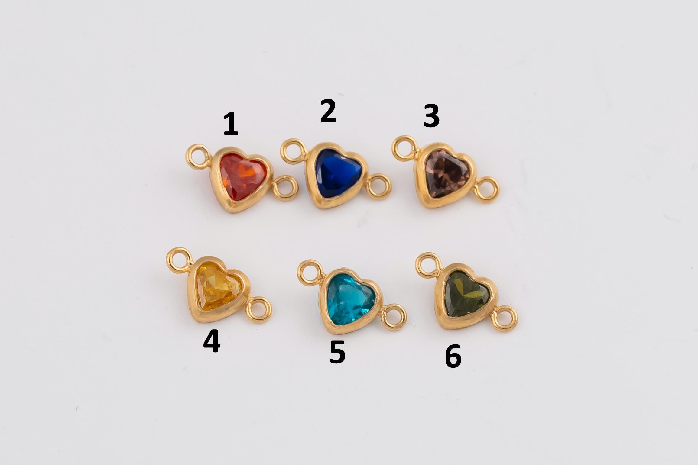 3mm or 4mm 14kt Gold Filled Heart Shaped Special Colors CONNECTORS