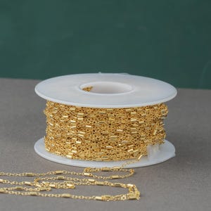 Gold Filled Satellite  Round Tubed Chain, Wholesale, USA Made, Chain by foot Permanent Jewelry Chain