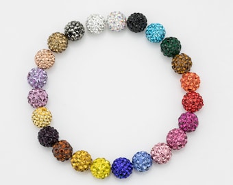 10pcs 12mm Loose Shambala Pave Rhinestone Crystal Diamond Clay Pave Beads