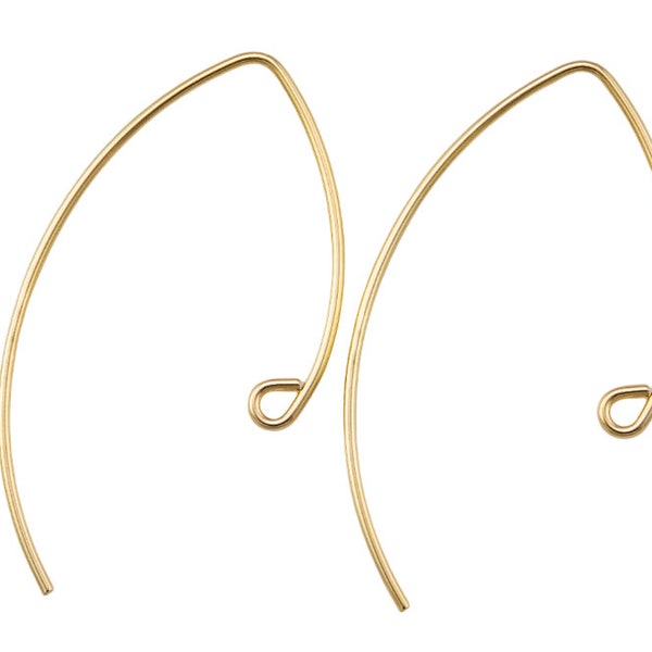 Gold Filled Earring Wire Earwire 32mm - 14/20 Gold Filled- USA Product-All Sizes 2 pcs  (1 Pair)