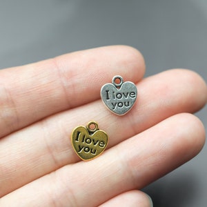 26 I Love You Heart Charms 11mm- 1181-13964
