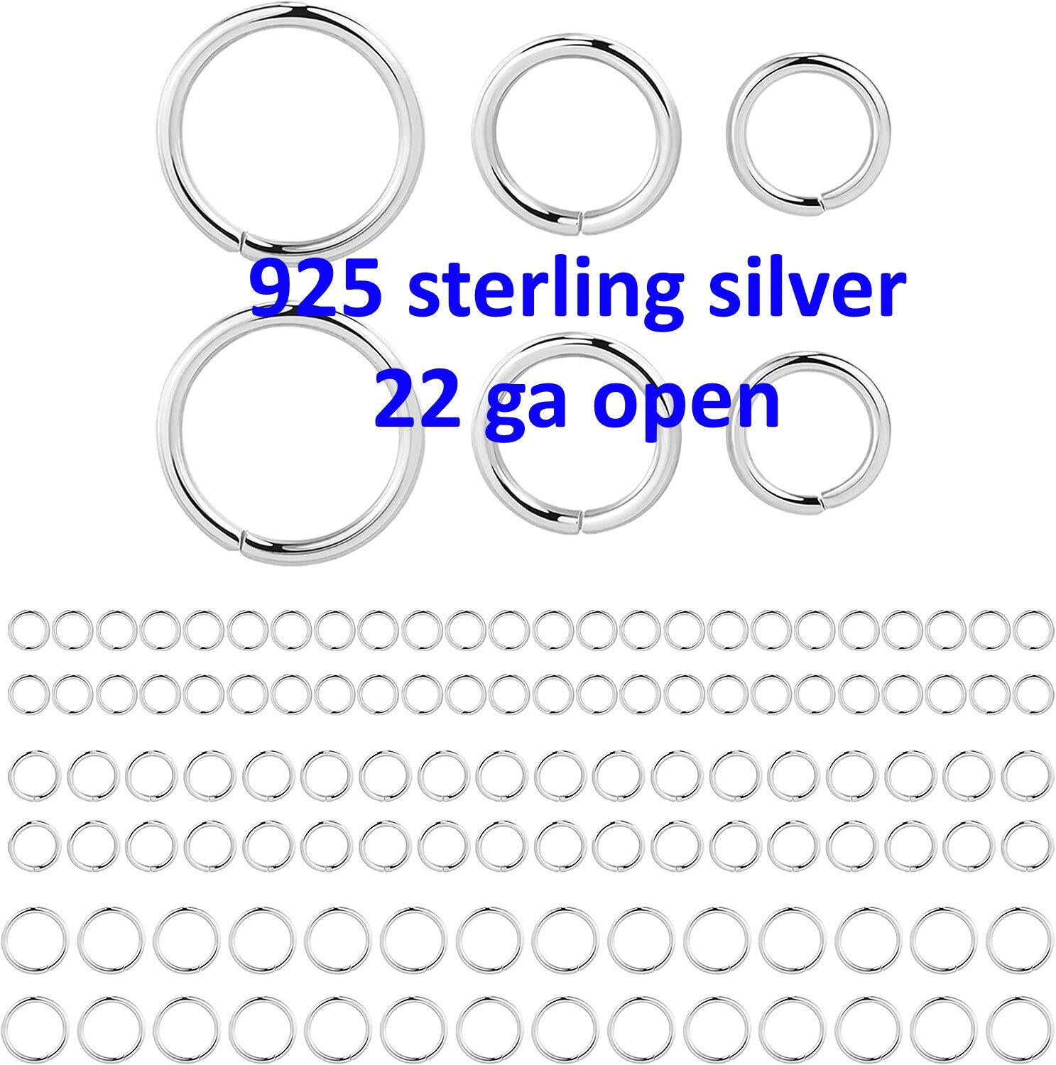 Sterling Silver 3.5mm I.D. 20 Gauge Jump Rings, Pack of 20