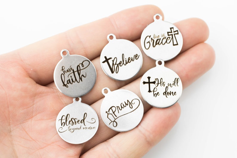 Stainless Steel Charms Religious Christian Charms Collection Etsy