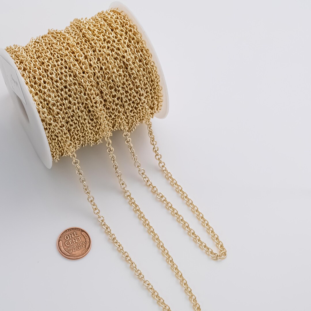 4mm Rolo Chain 4mm Rolo Round Chain Ion Plated Brass Chain - Tarnish Resistant ...