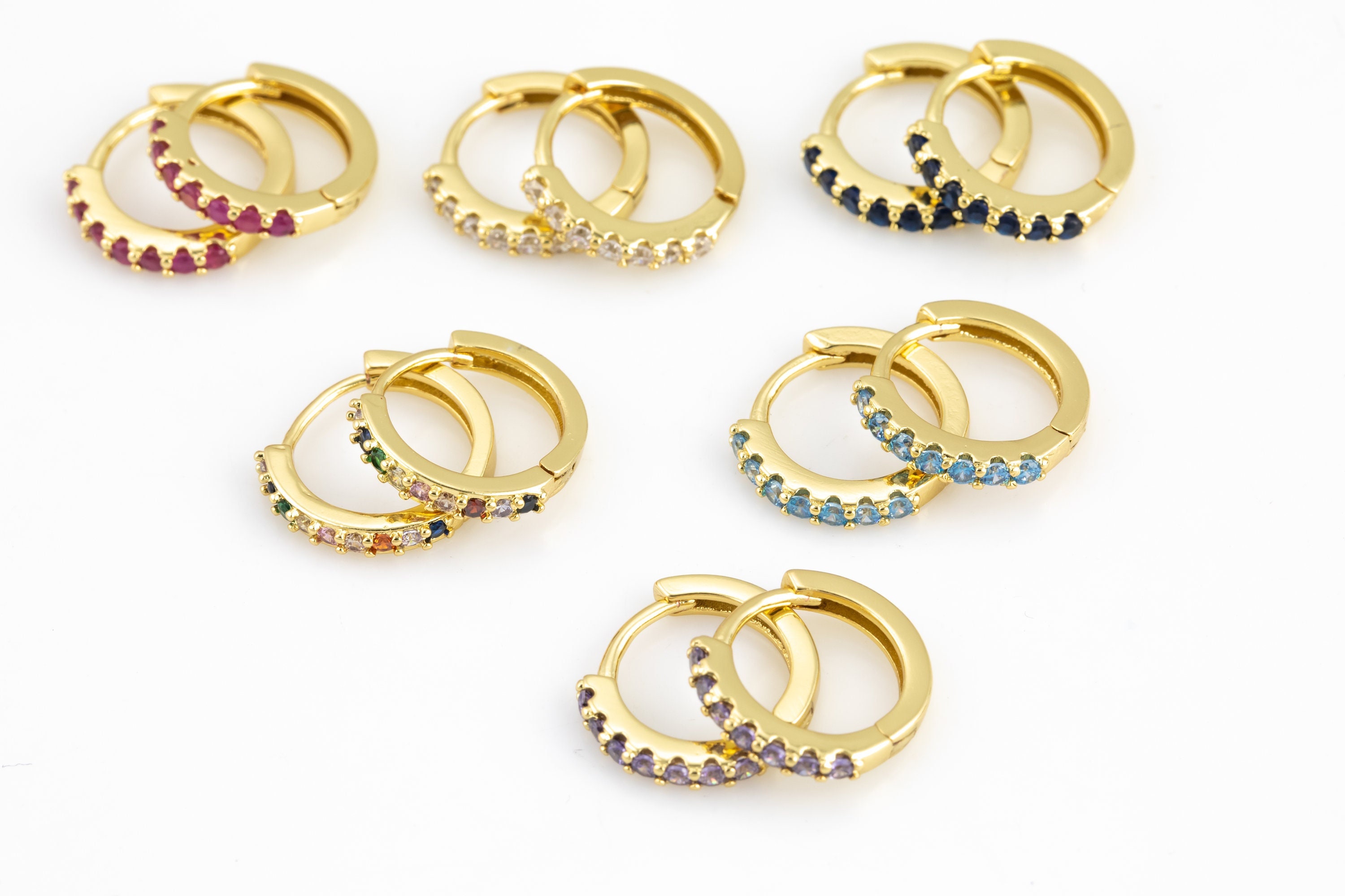 Orecchini A Cerchio Huggie In Oro 14k, Spessi 18 Mm, Texture Artistica, Ipoallergenici, Regalo Senza Tempo - 3
