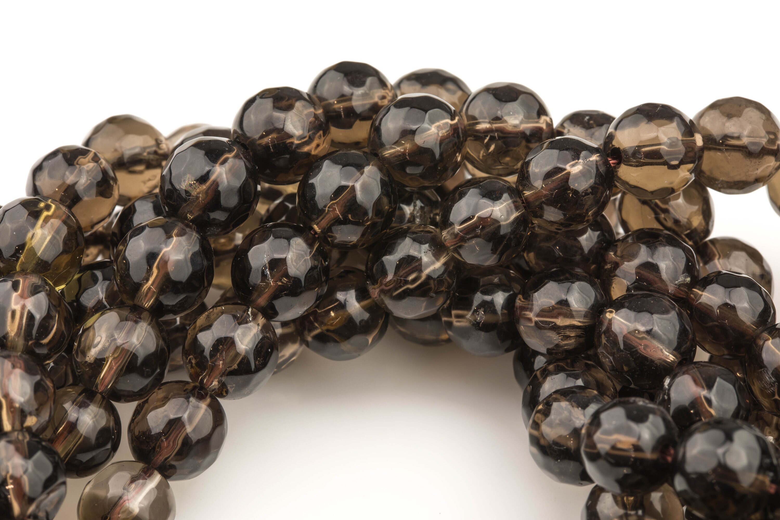 Natural Smokey Quartz Beads Faceted Round Full Strand 15.5 | Etsy