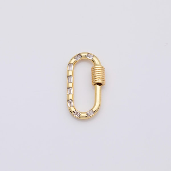 18K Gold pvd Carabiner screw clasp charm - Tarnish Resistant