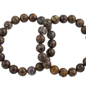 Armband med naturlig mexikansk eldopal, slätt runt, storlek 6 mm och 8 mm - handgjort i USA - ca 7" armband, kristallarmband