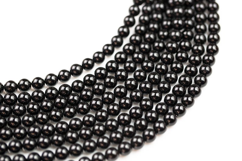 Onyx beads AAA grade black round beads, 3mm 4mm 6mm 8mm 10mm 12mm 14mm 16mm gem stone beads strand, genuine loose stone beads Full 15.5 image 3