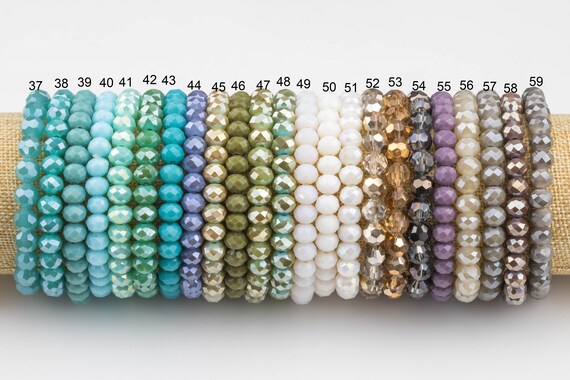 Handmade Authentic Gemstone Bracelet Green Stretchy Elastic and White Beaded Bracelet Brown